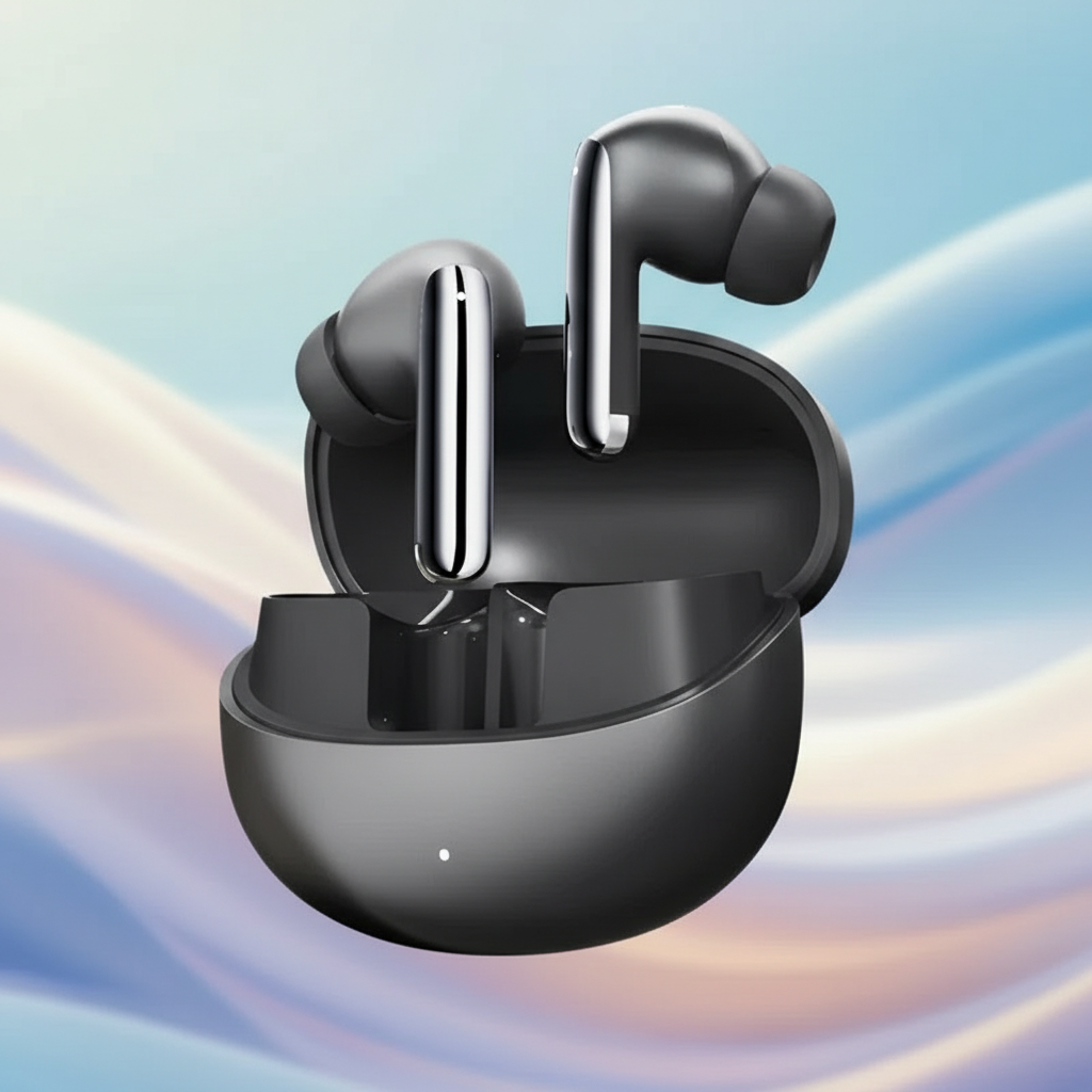 QCY Melobuds Pro QCY Melobuds Pro em fundo abstrato; Fones TWS com ótimo custo-benefício.