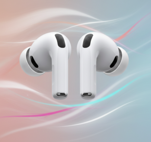 Apple Airpods Pro 3 Apple Airpods Pro 3 em fundo abstrato; Melhores fones TWS.