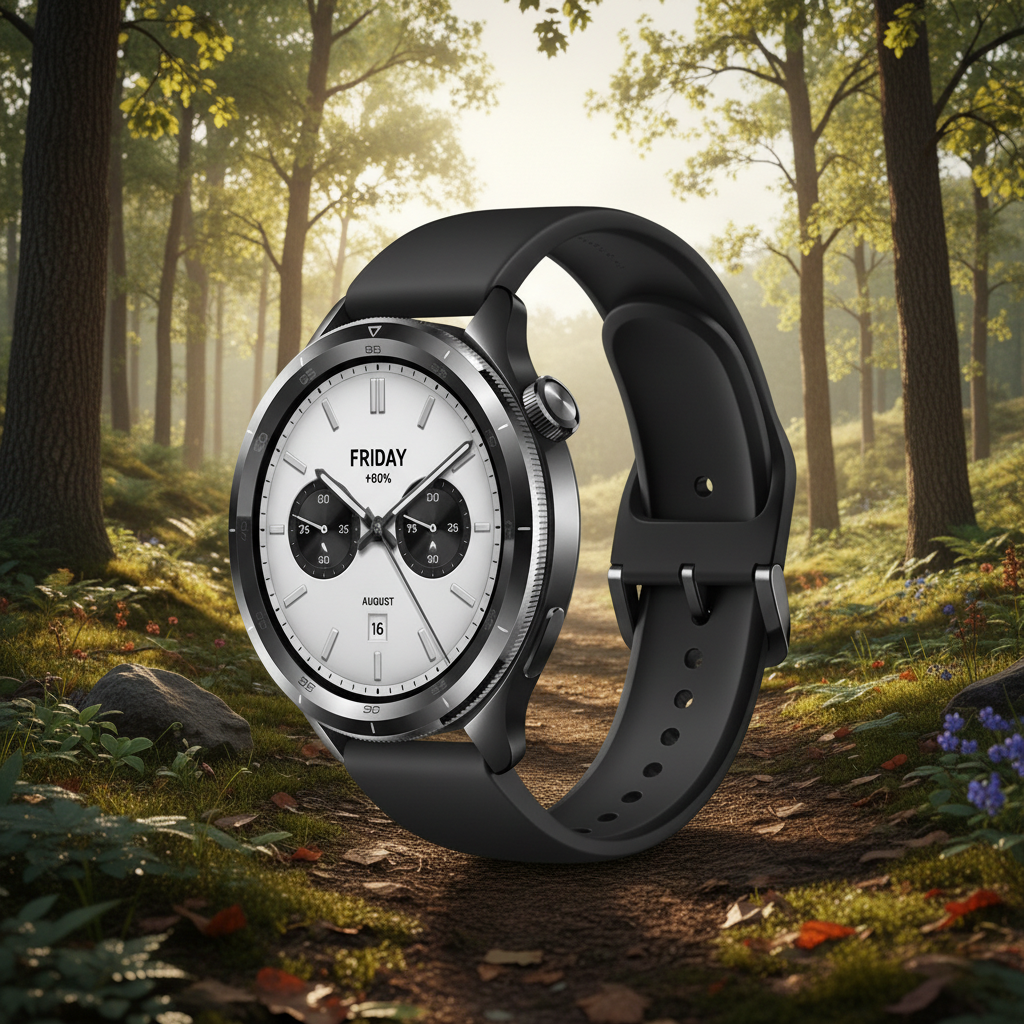 Xiaomi Watch S4 Xiaomi Watch S4 em cenário de trilha na mata; Smartwatches com melhor custo-benefício em 2026.